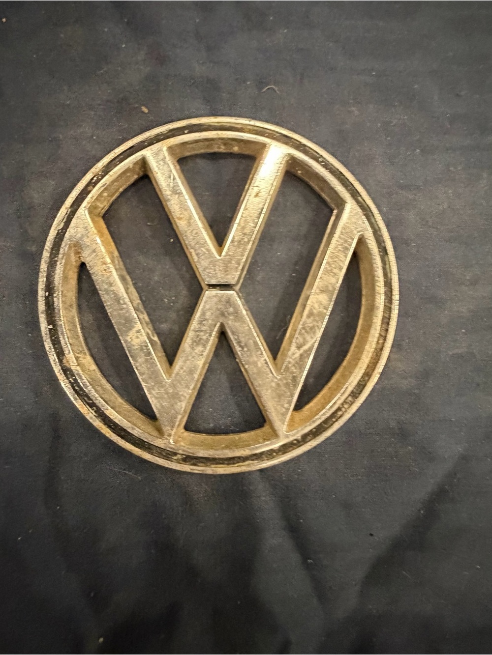 Vintage Gold Automotive Emblem Wall Accent - VW Style